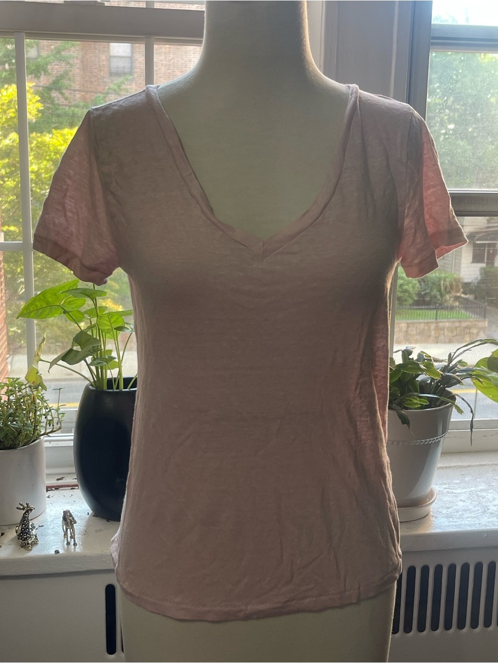 J. Crew Soft V-Neck Short Sleeve Tee - Blush Pink